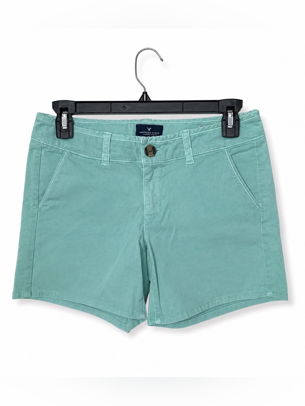 American Eagle Midi Stretch Mint Green Shorts 4